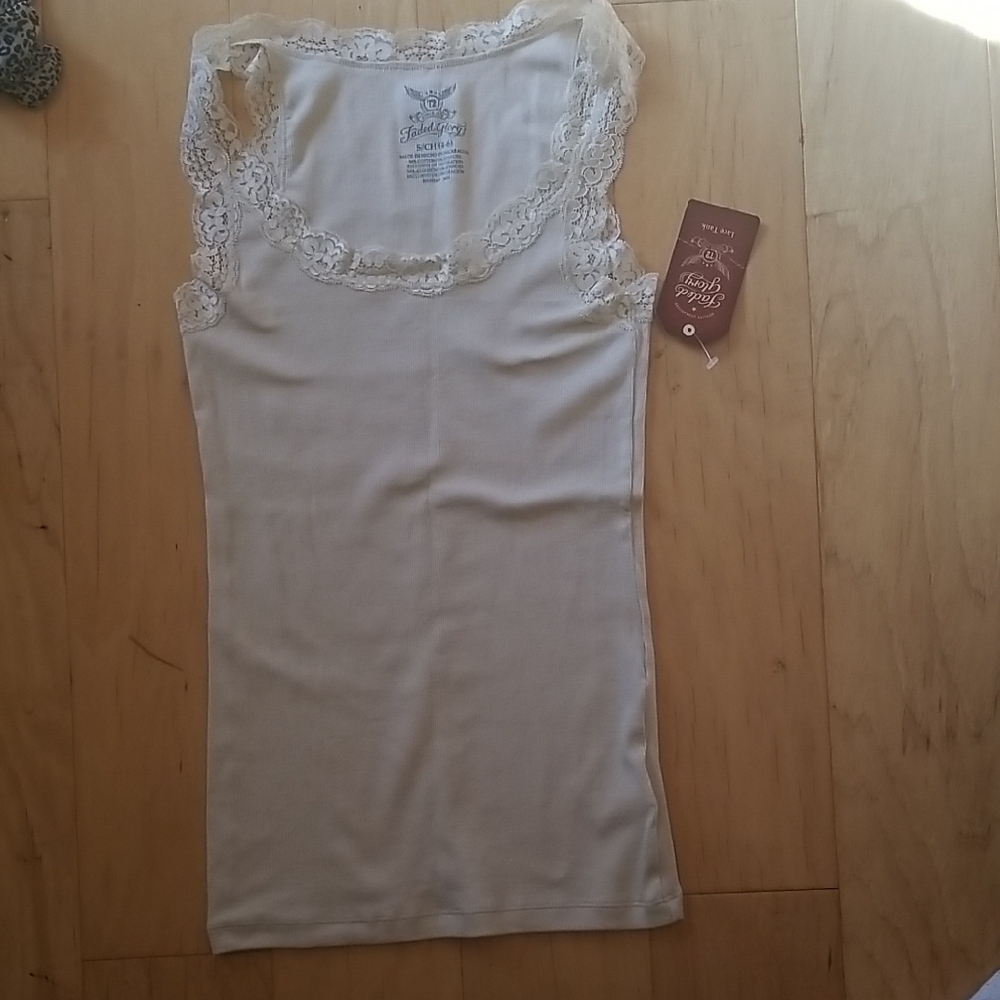 Faded Glory Ivory Lace Tank Top